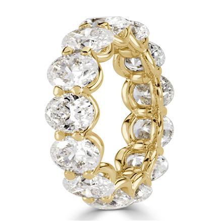 Oval Cut Diamond Eternity Band in 18k Yellow Gold