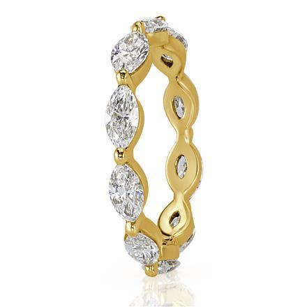Marquise Cut Diamond Eternity Band in 18k Yellow Gold