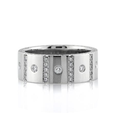 Mens  Round Brilliant Cut Diamond Wedding Band