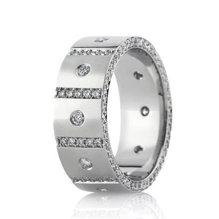 Mens  Round Brilliant Cut Diamond Wedding Band