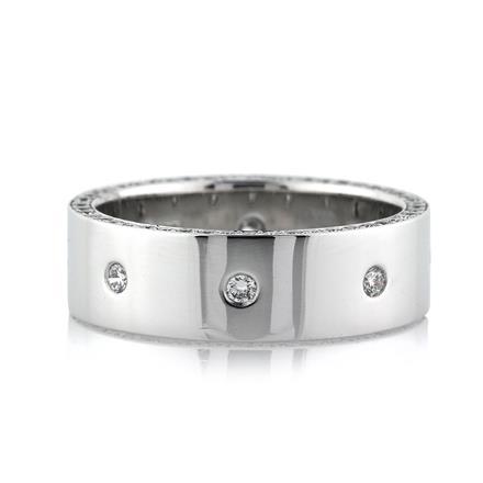 Mens  Round Brilliant Cut Diamond Wedding Band