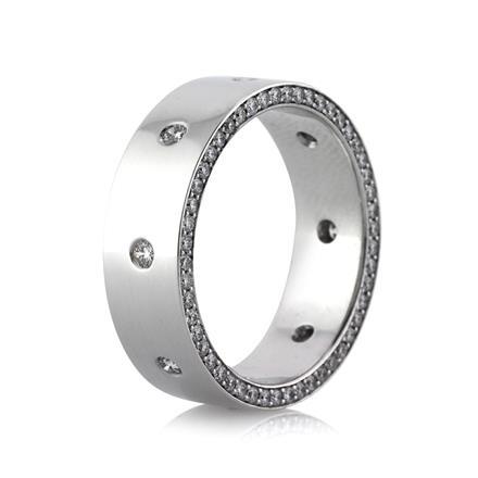 Mens  Round Brilliant Cut Diamond Wedding Band