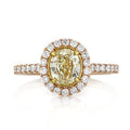 Oval Cut Fancy Yellow Diamond Ring