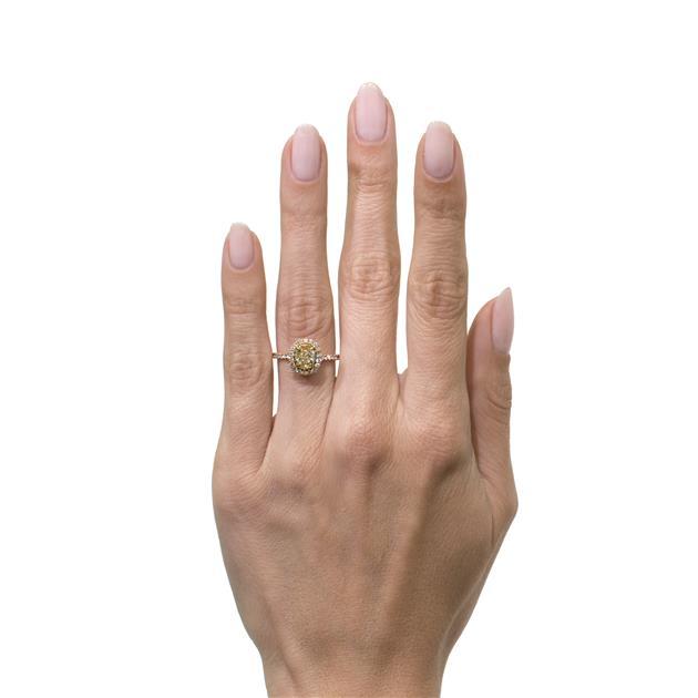 Oval Cut Fancy Yellow Diamond Ring