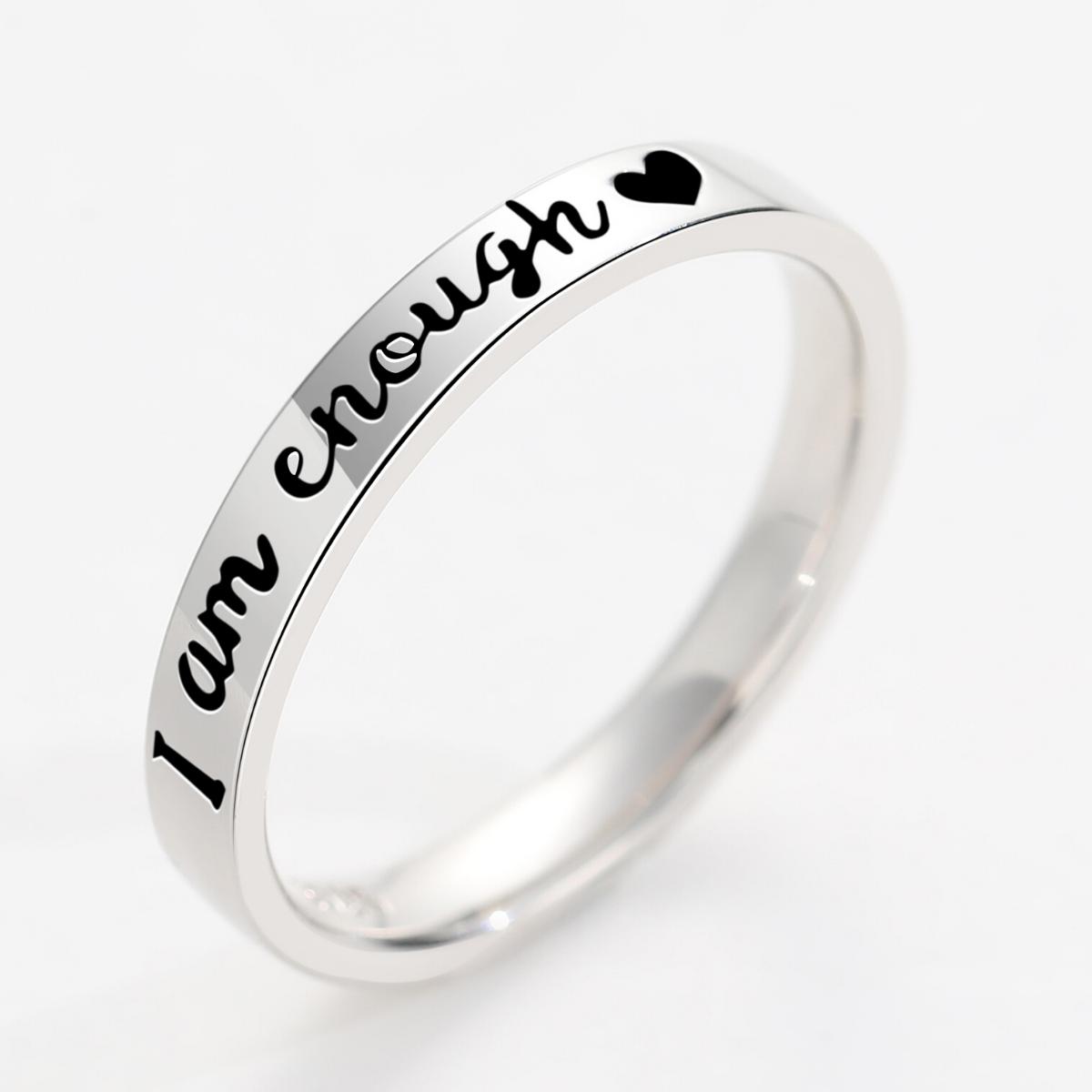 Awareness Avenue I Am Enough 925 Sterling Silver Ring