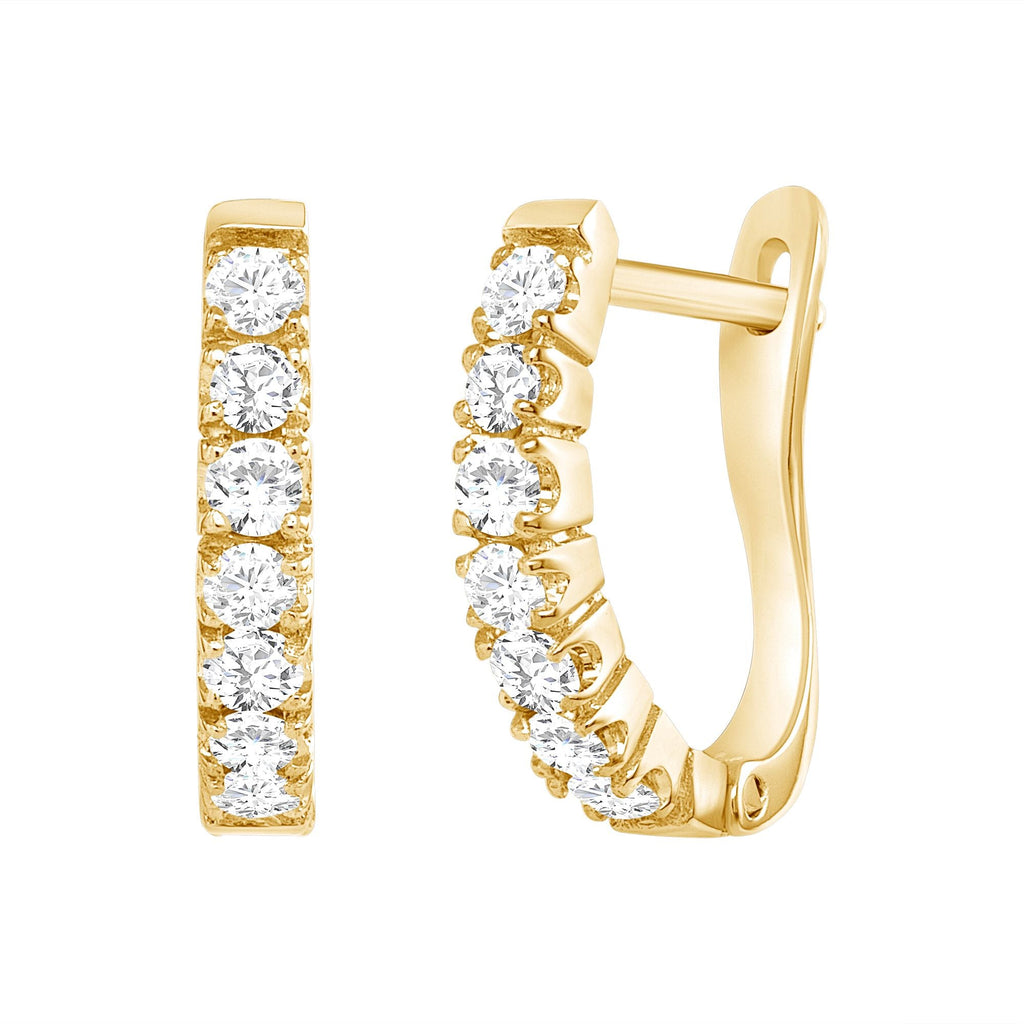 Single Row Diamond Simple Earrings