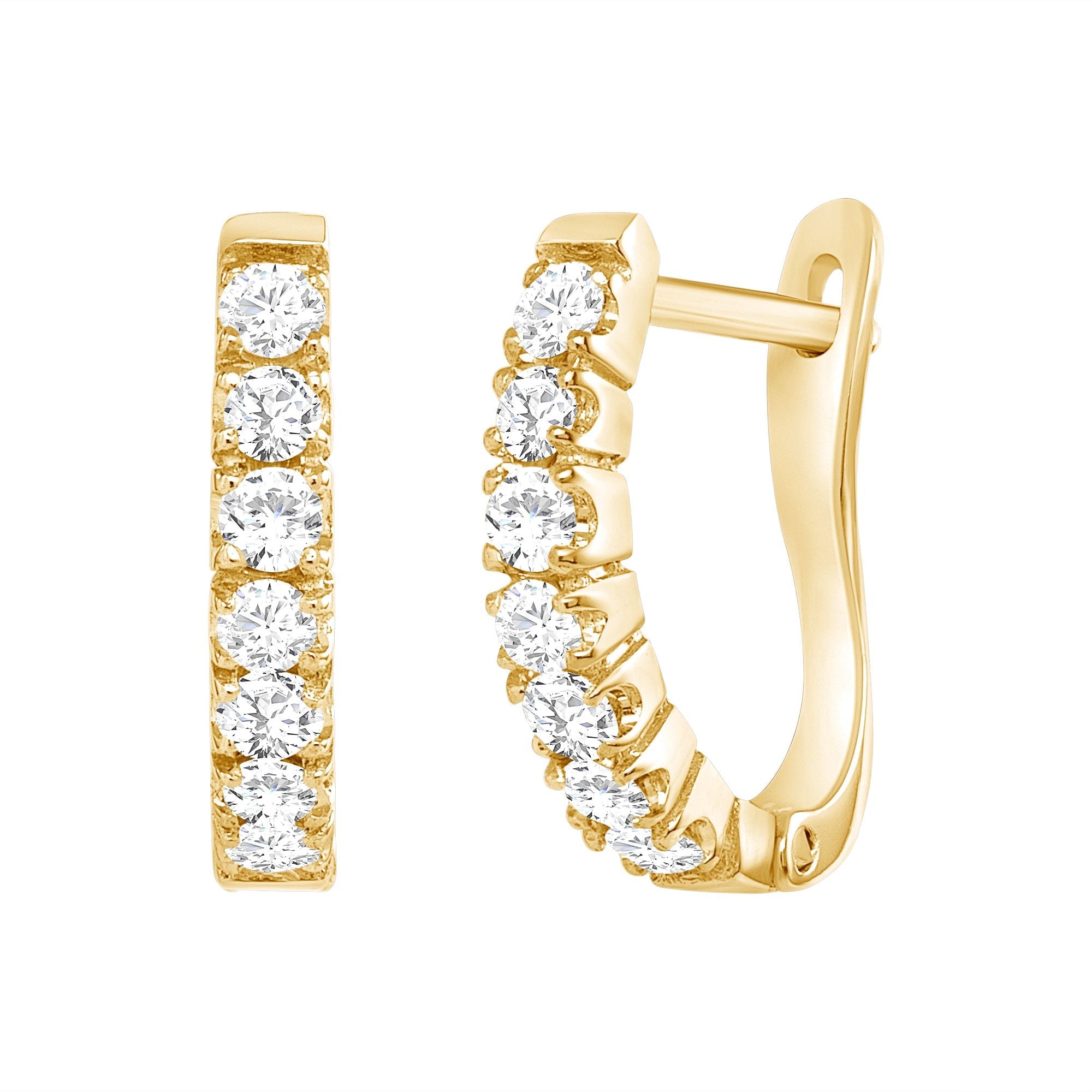 Single Row Diamond Simple Earrings