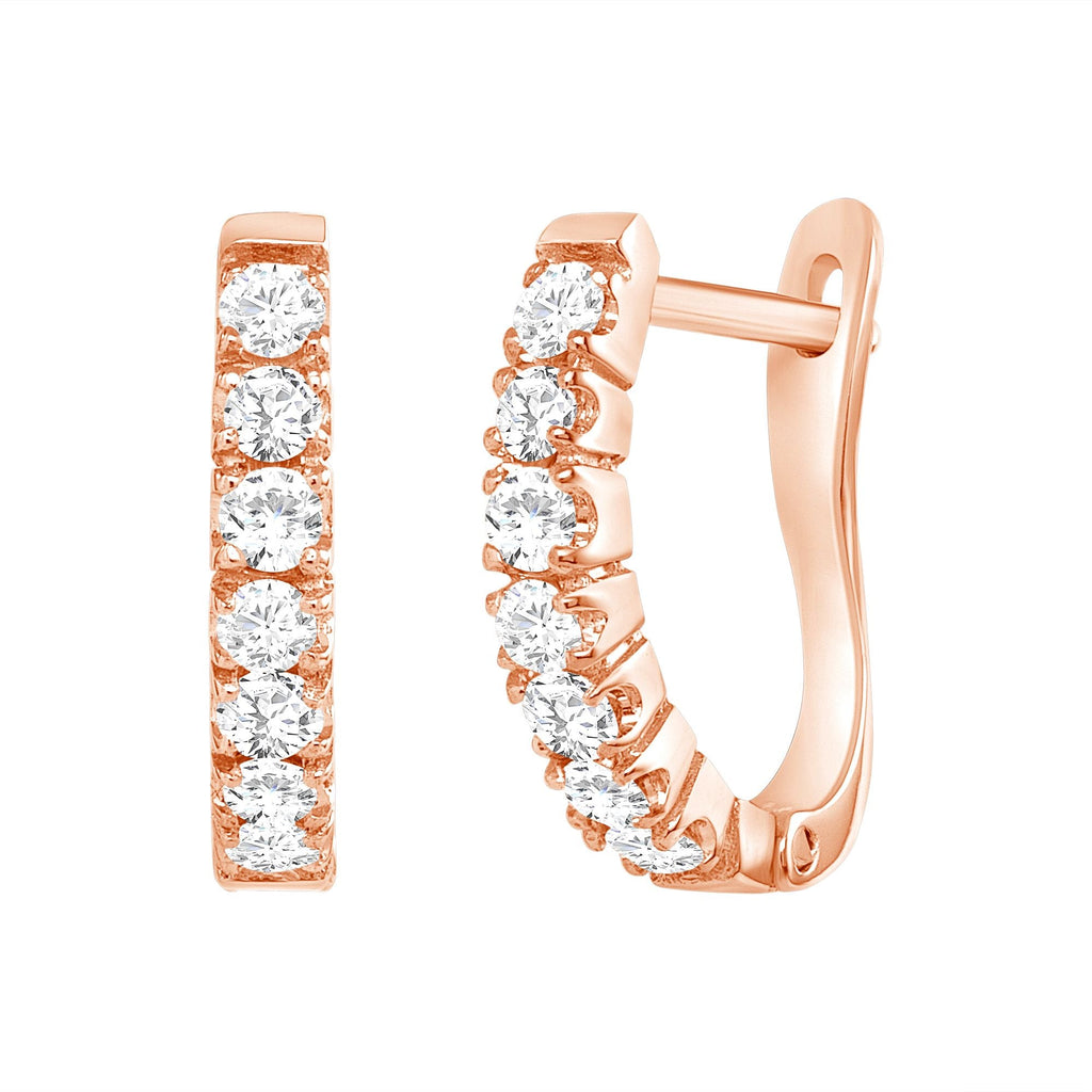 Single Row Diamond Simple Earrings