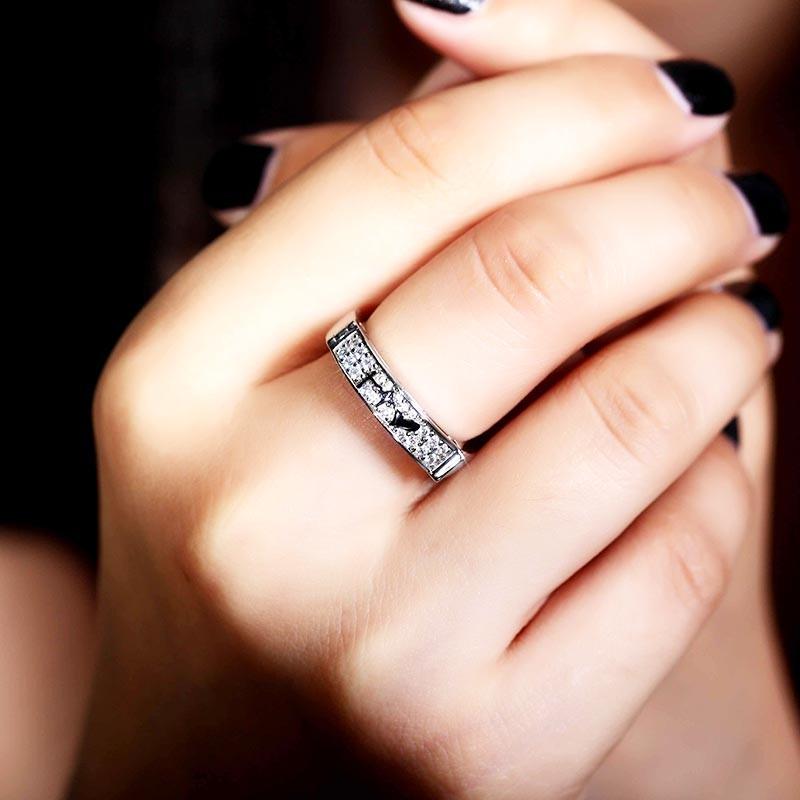 Heartbeat Wedding Rings Hidden Message Engraved Rings For Her