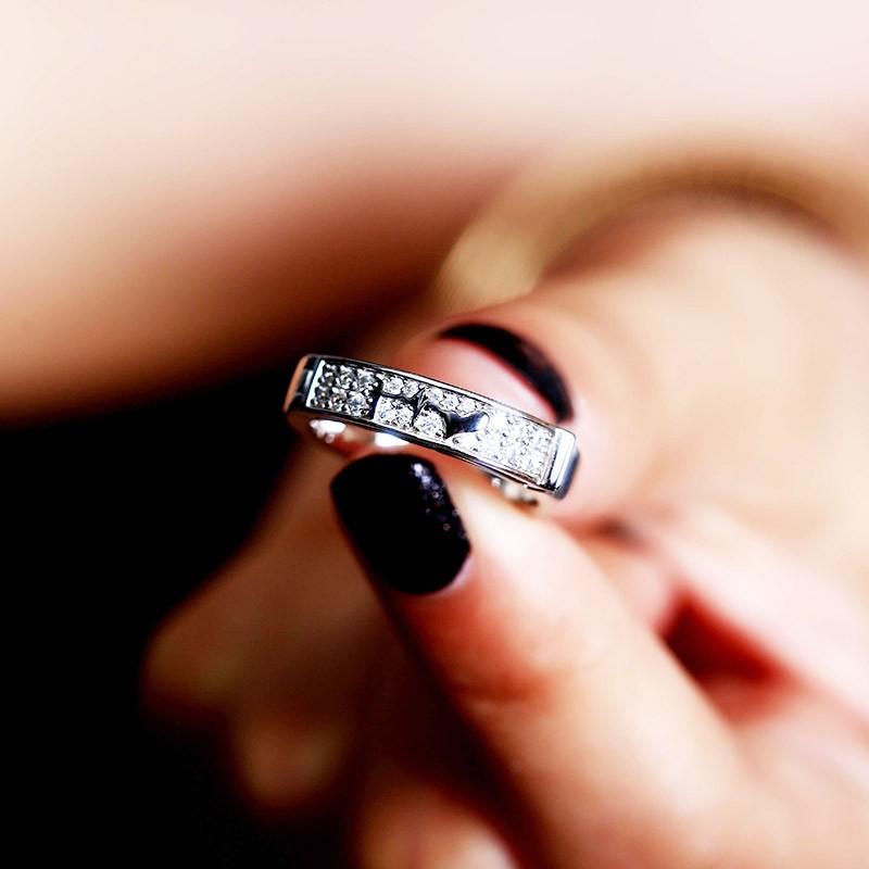 Heartbeat Wedding Rings Hidden Message Engraved Rings For Her