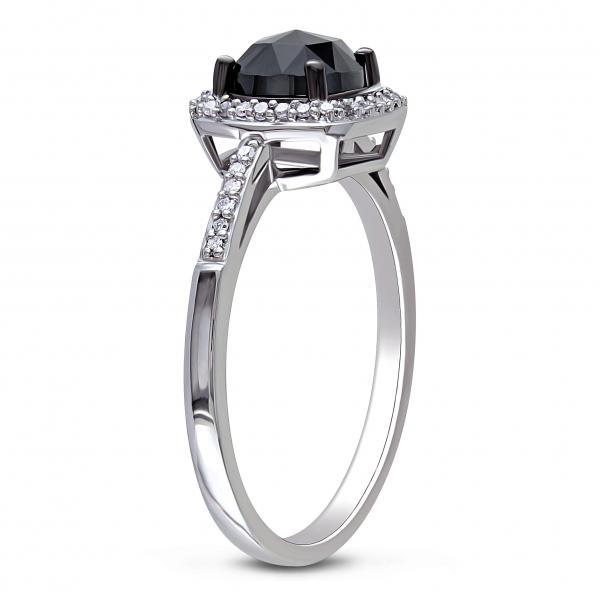 Black Diamond Engagement  Ring
