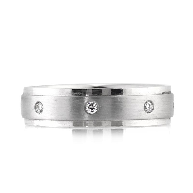 Round Brilliant Cut Diamond Mens Wedding Band