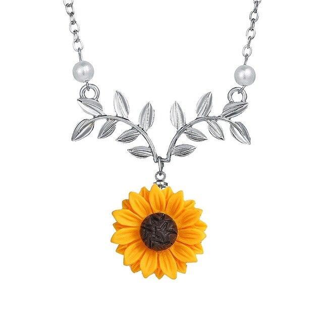 Silver Sunflower Pendent