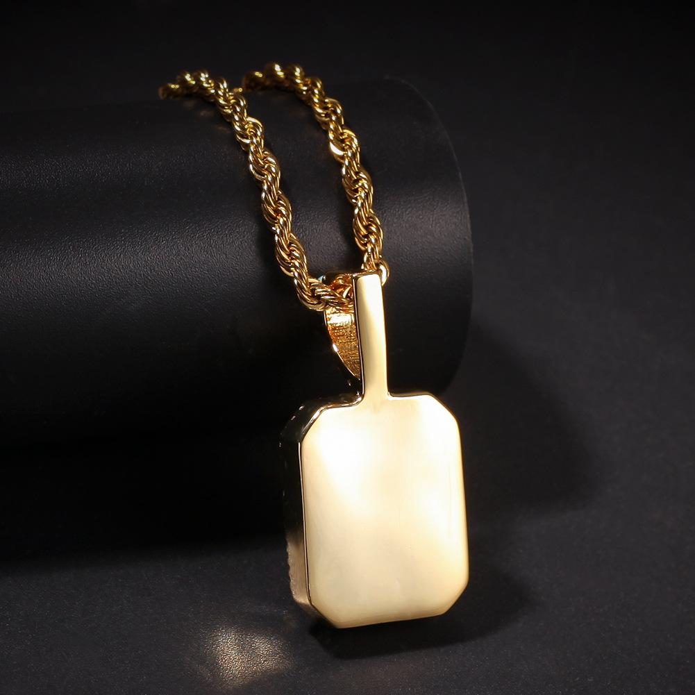 Green Square Diamond  Hip-hop Pendant
