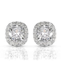 Old Mine Cut Diamond Halo Stud Earrings