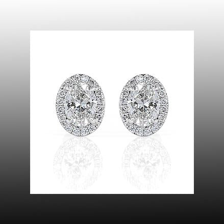Oval Cut Diamond Earrings
