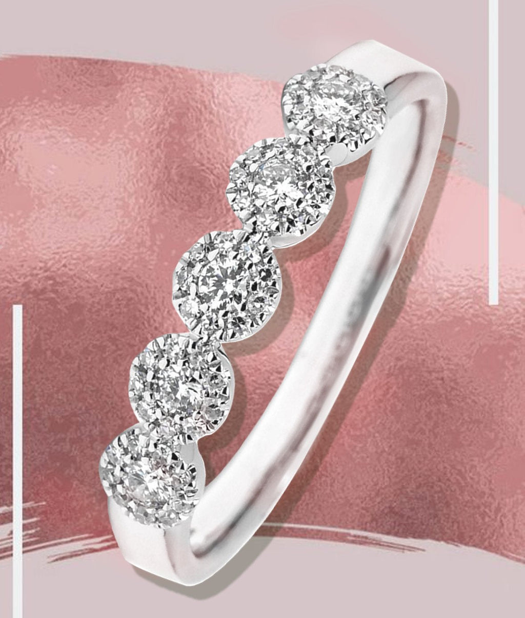 PETITE ALEXIS 5-STONE HALO RING