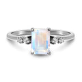 Emerald Shaped Engagement  Ring