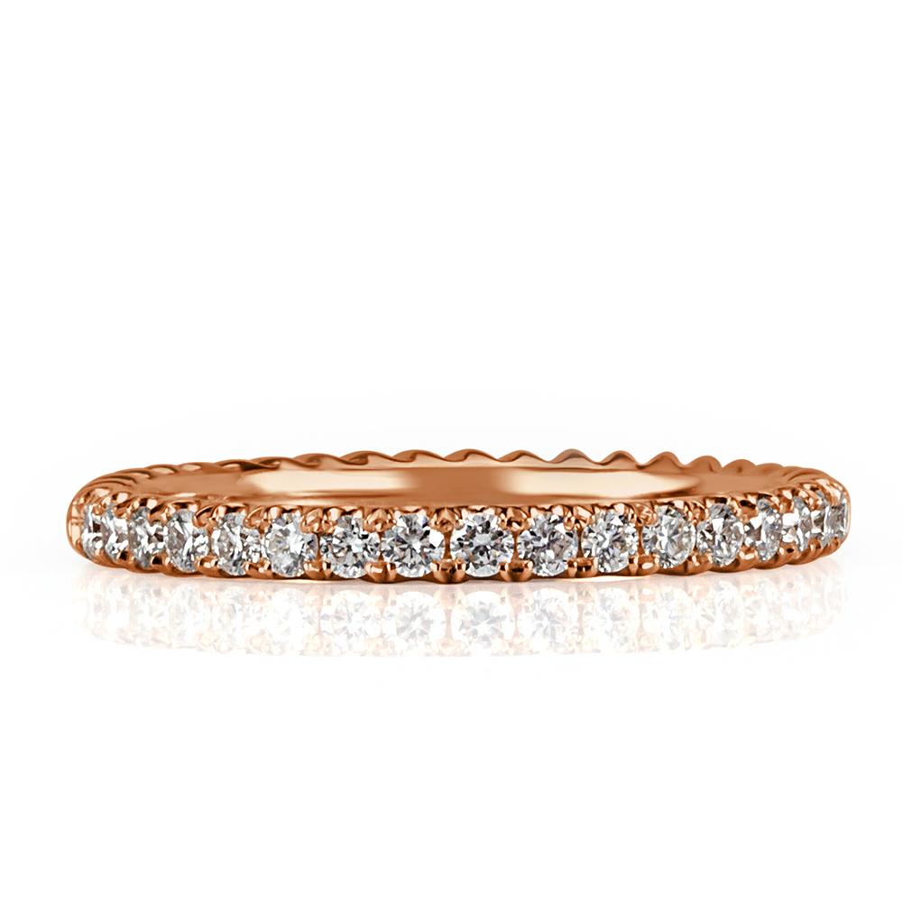 Round Brilliant Cut Diamond Twisted Rope Wedding Band