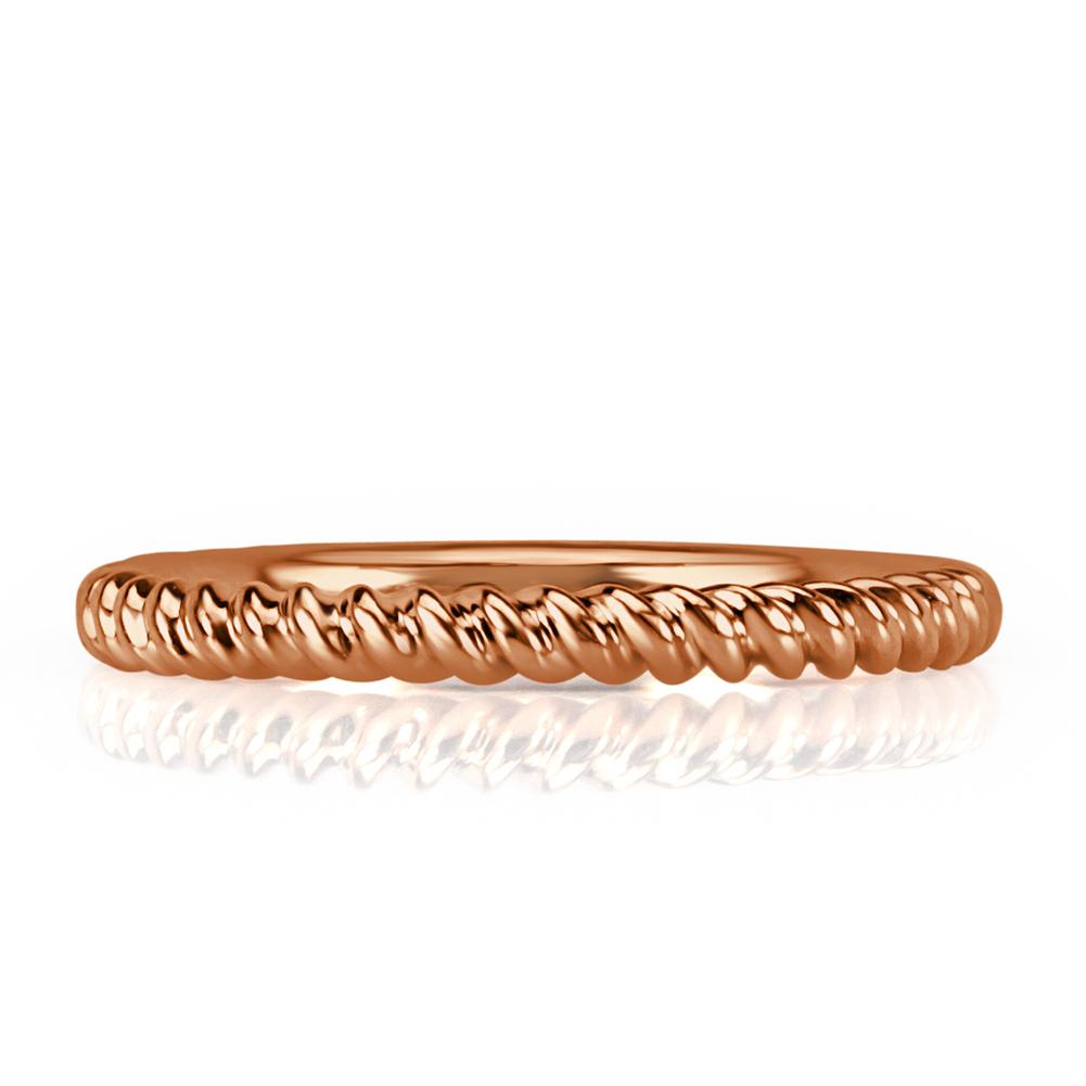 Round Brilliant Cut Diamond Twisted Rope Wedding Band