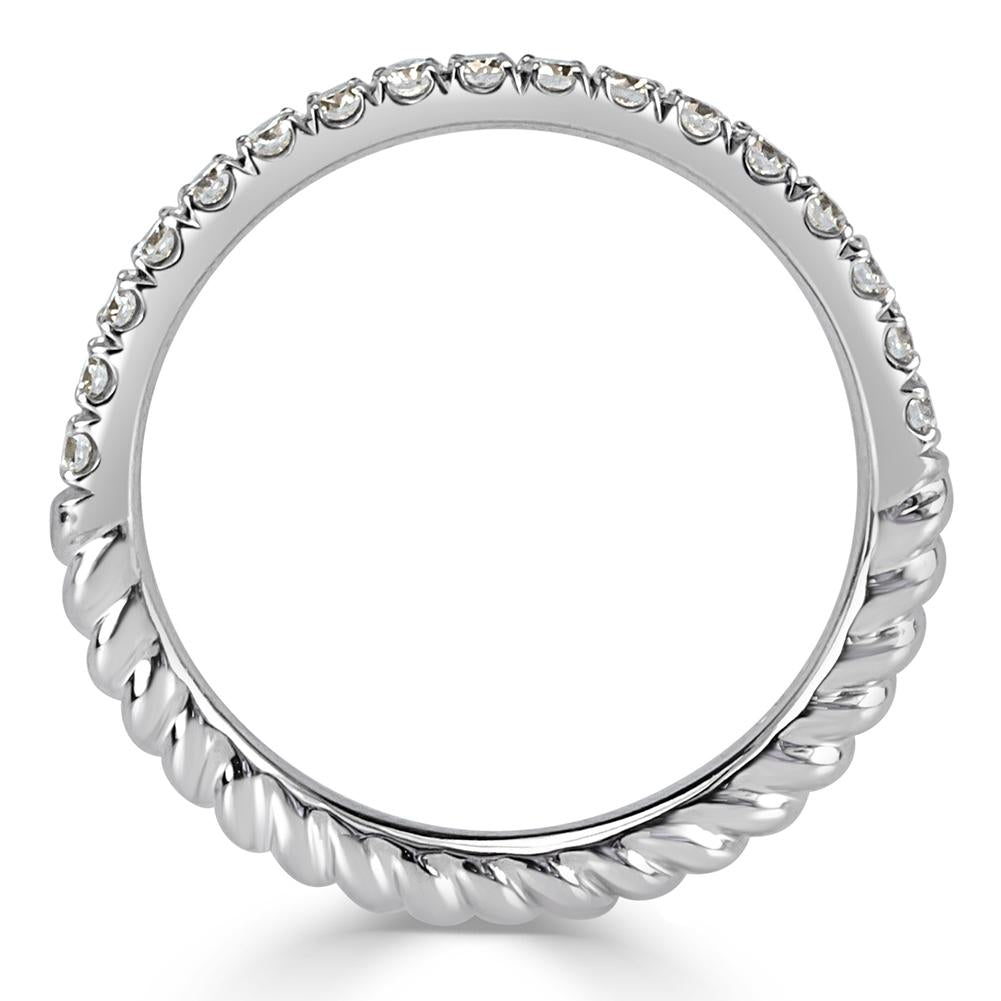 Round Brilliant Cut Diamond Twisted Rope Wedding Band