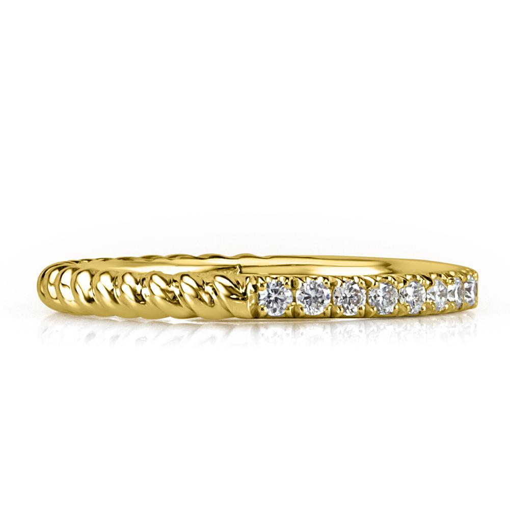 Round Brilliant Cut Diamond Twisted Rope Wedding Band