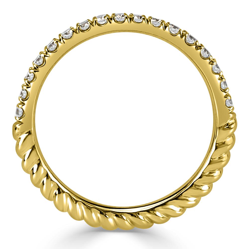 Round Brilliant Cut Diamond Twisted Rope Wedding Band