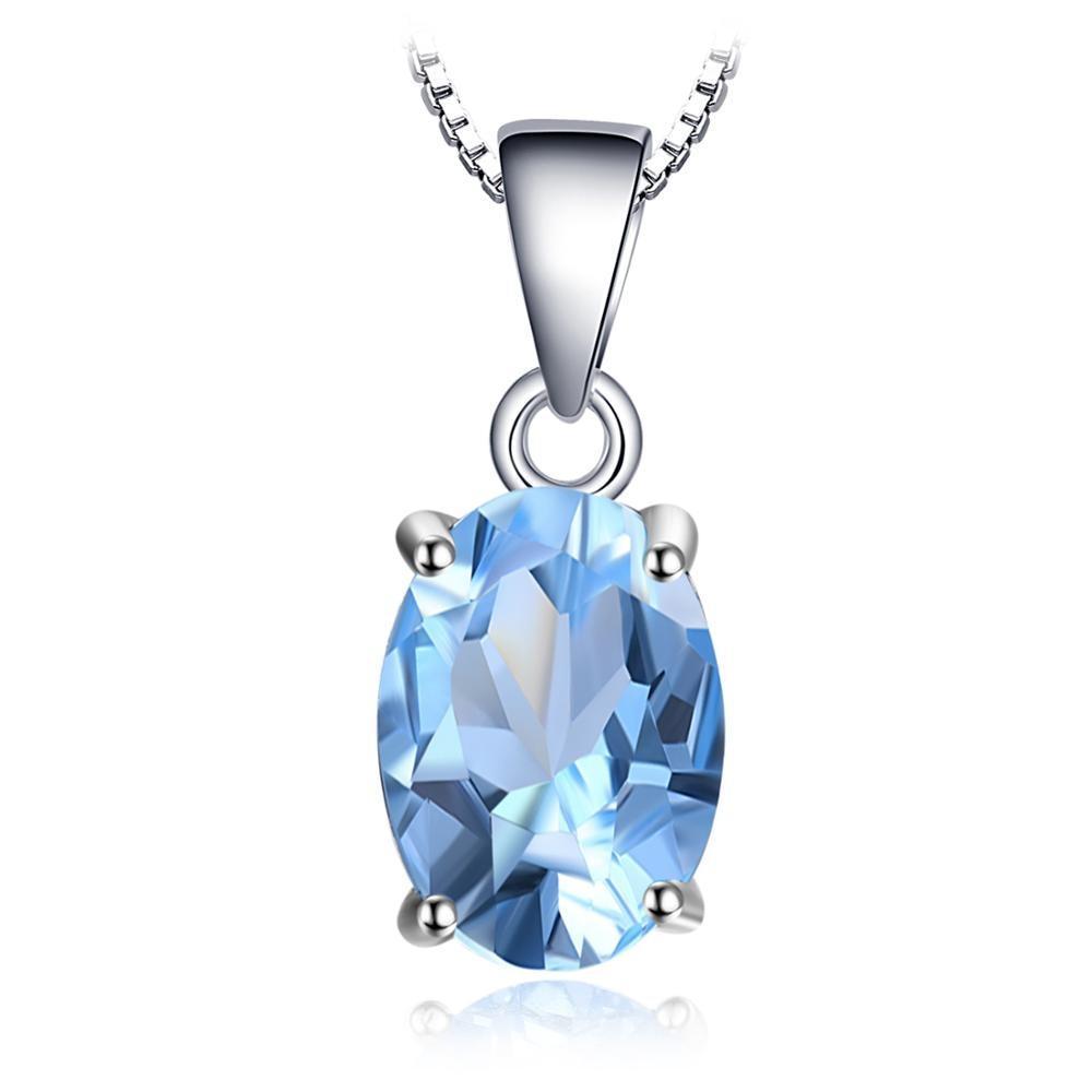 Sky Blue Gemstone Necklace Earrings Ring Set