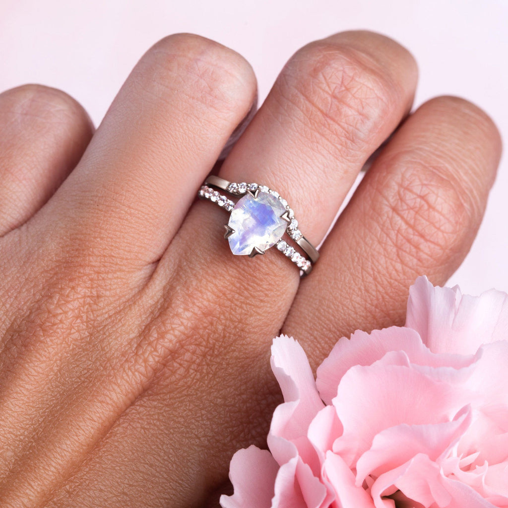Pear Shaped Pendant Engagement Ring