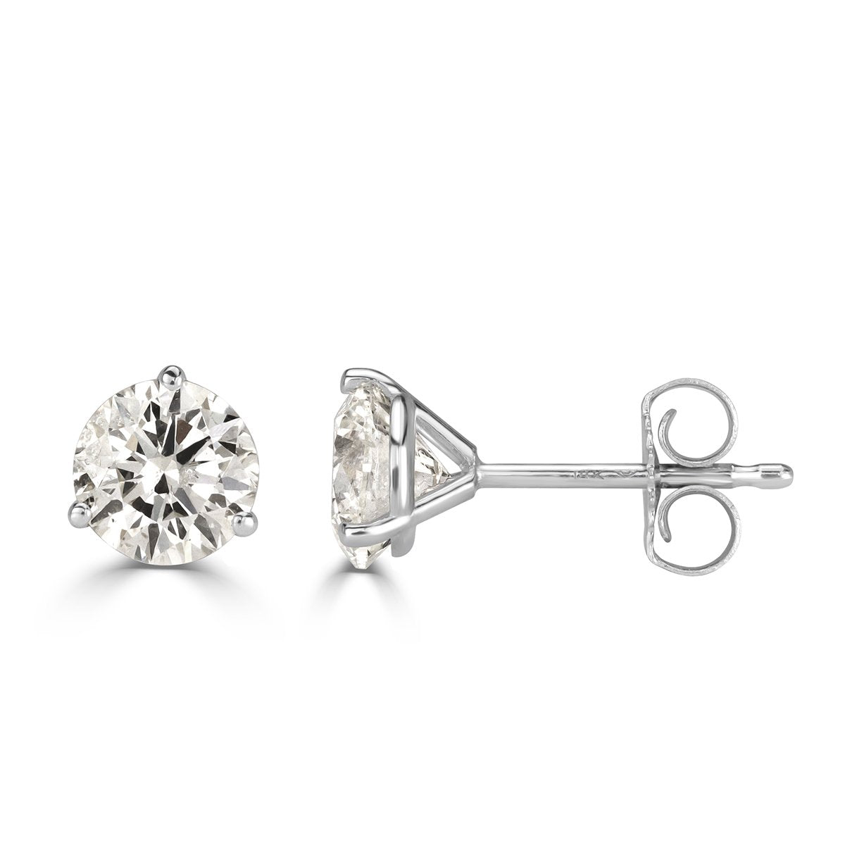 Round Brilliant Cut Diamond Stud Earrings