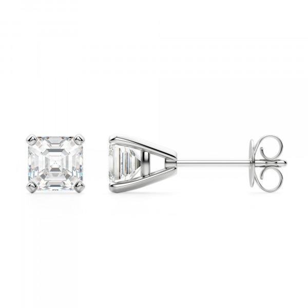 Step Cut Diamond Earrings