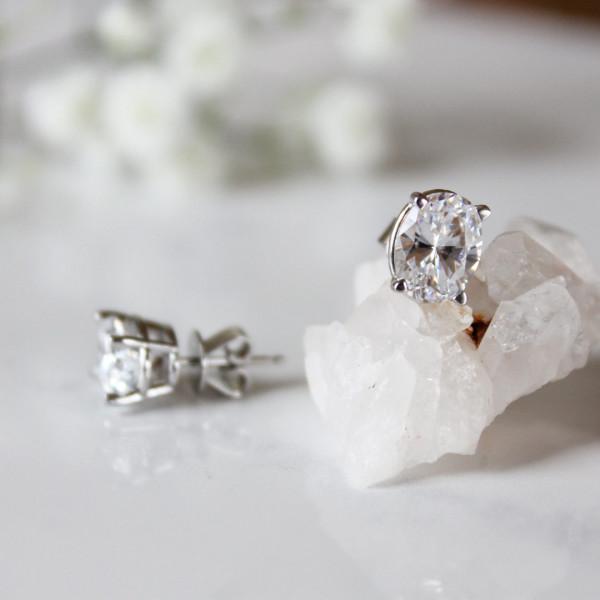 Oval Cut Stud Earrings