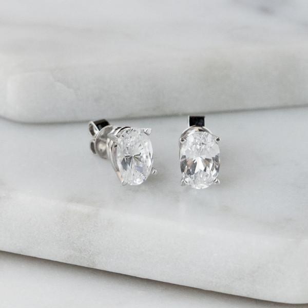 Oval Cut Stud Earrings