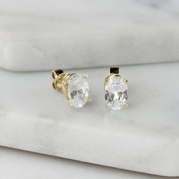 Oval Cut Stud Earrings