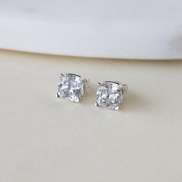 Cushion Cut Stud Earrings