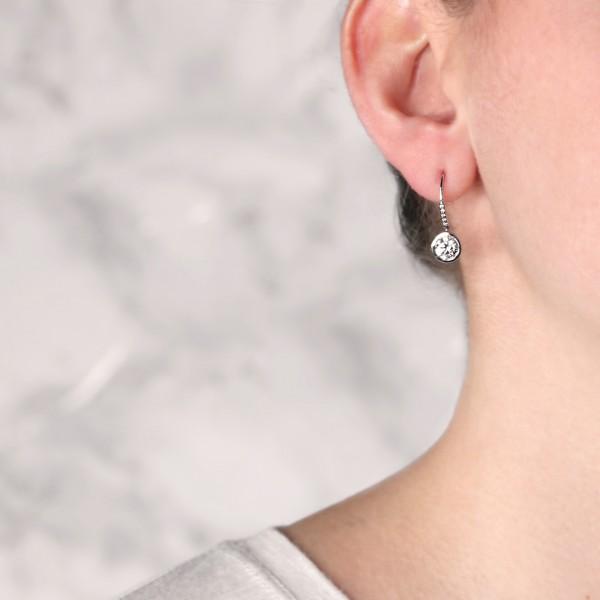 Round Cut  Diamond Drop Earrings