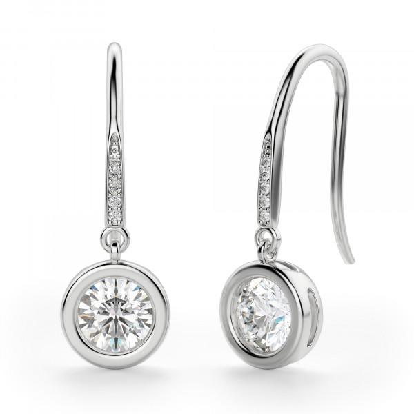 Round Cut  Diamond Drop Earrings