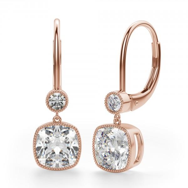 Asteria Cushion Cut Leverback Earrings