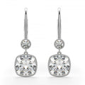 Asteria Cushion Cut Leverback Earrings