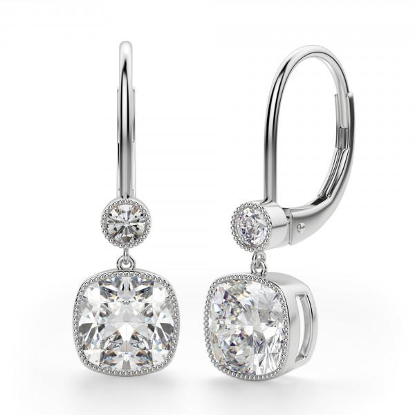 Asteria Cushion Cut Leverback Earrings