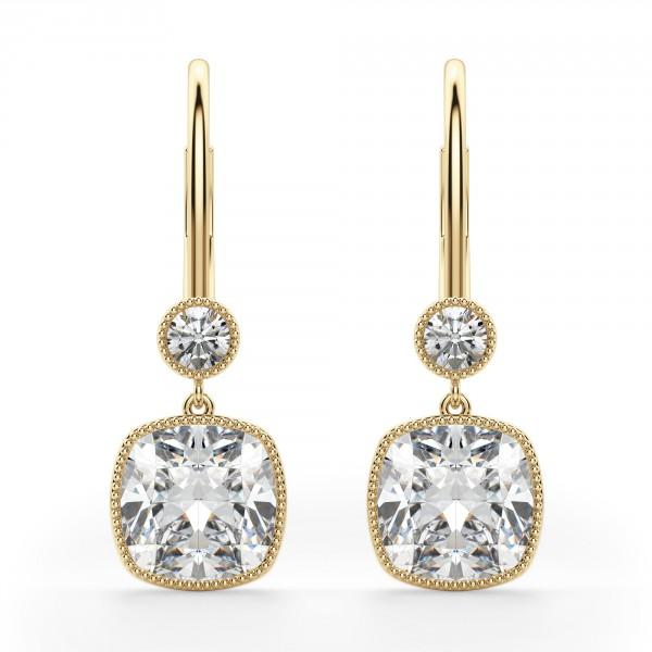 Asteria Cushion Cut Leverback Earrings