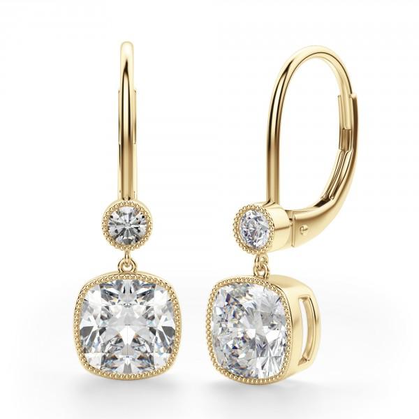 Asteria Cushion Cut Leverback Earrings