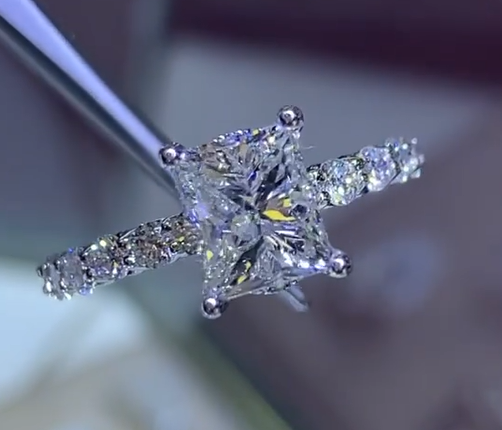 Cushion Cut CVD Diamond Engagement Promise Anniversary Ring
