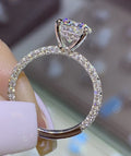 CVD White Gold Diamond Under Halo Wedding Moissanite Ring