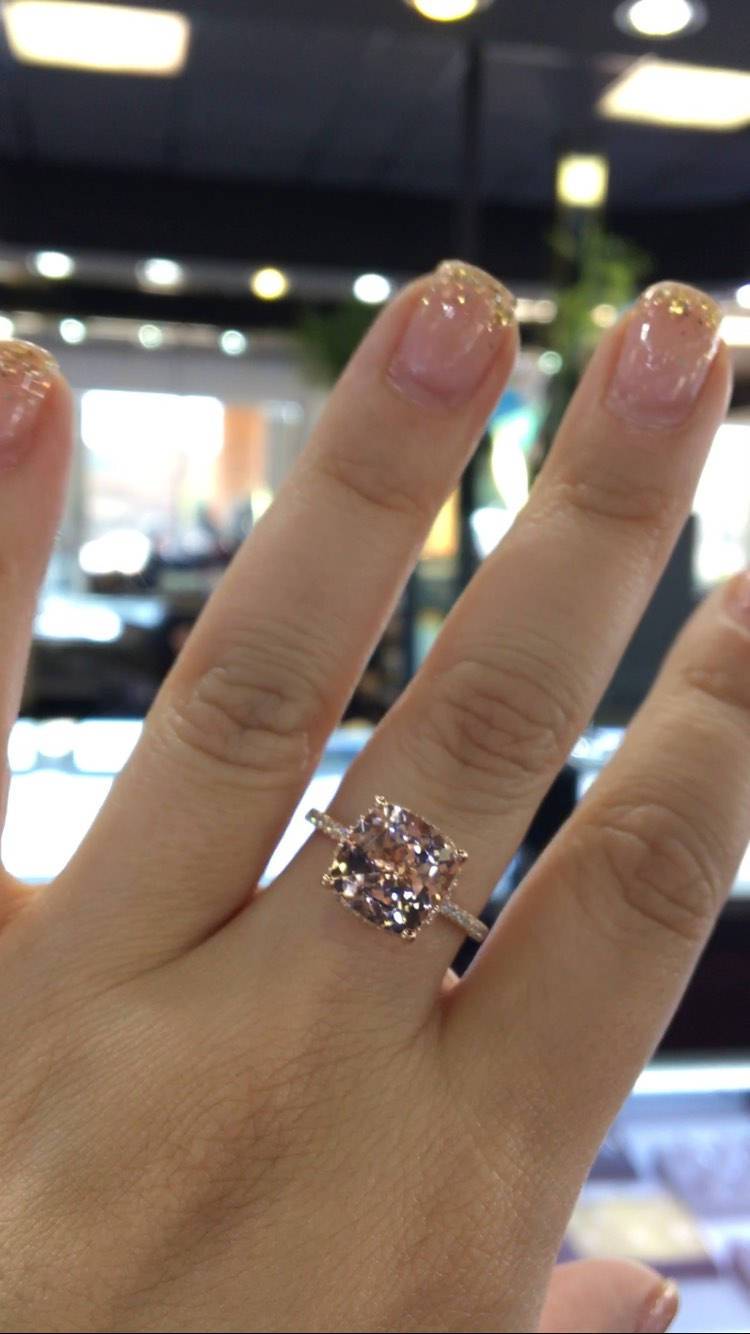 CVD Cushion Cut Shape Diamond Ring