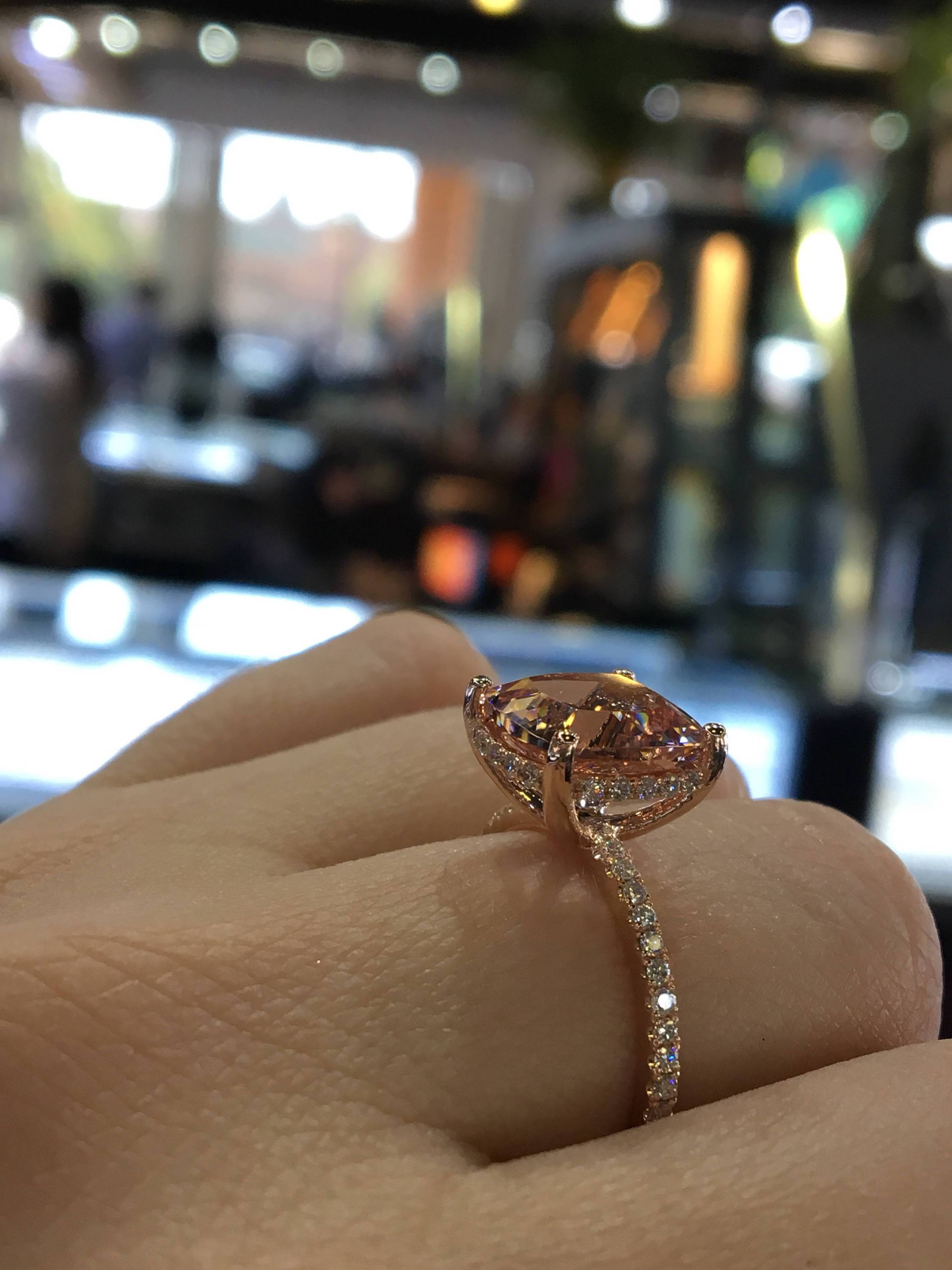 CVD Cushion Cut Shape Diamond Ring