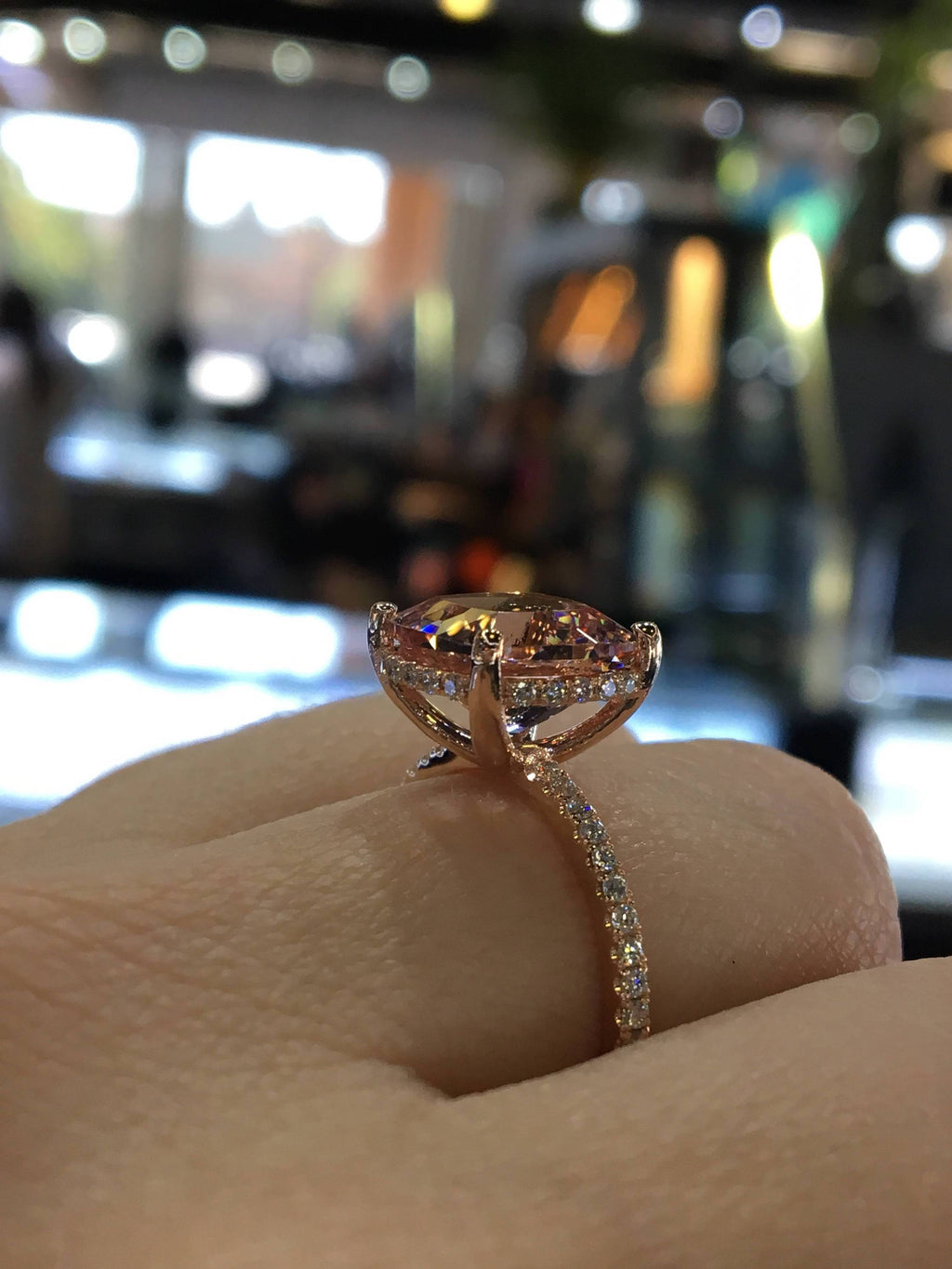 CVD Cushion Cut Shape Diamond Ring