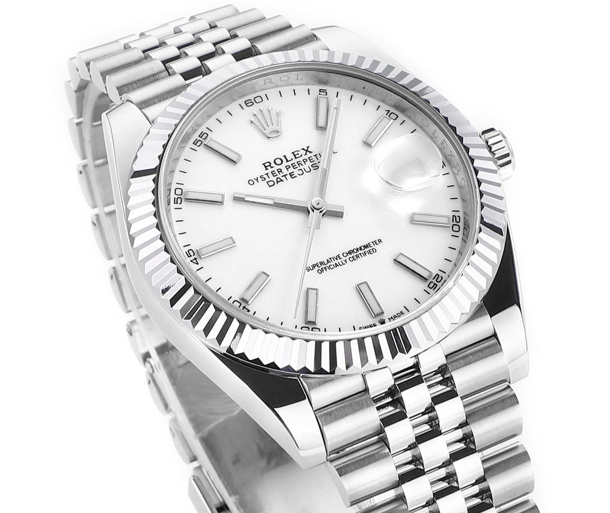 Stainless Steel & White 41MM Watch