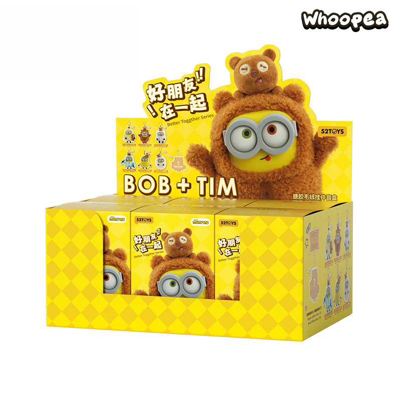 Minions Bob and Tim Best Buddies Forever Series Vinyl Plush Keychain Blind Box