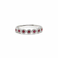 PETITE ALEXIS 7-STONE RUBY HALO RING